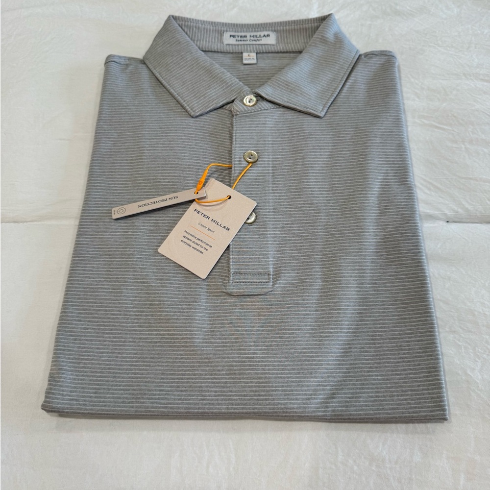 NWT Peter Millar Gray Men's Polo